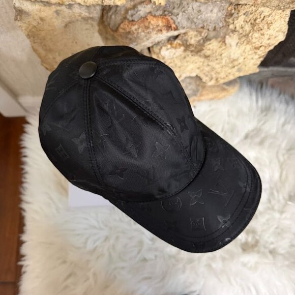 Monogram Shadow Black Nylon Baseball Cap Adjustable Strap main image 4
